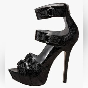 Bebe Benetta Snakeskin Stilettos RARE